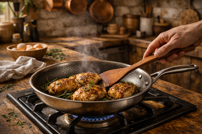 11” Hybrid Nonstick Frying Pan – Stainless Steel, PFOA-Free, Dishwasher Safe Skillet for All Cooktops