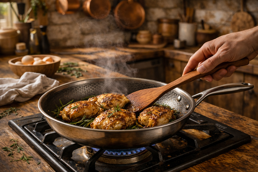 11” Hybrid Nonstick Frying Pan – Stainless Steel, PFOA-Free, Dishwasher Safe Skillet for All Cooktops