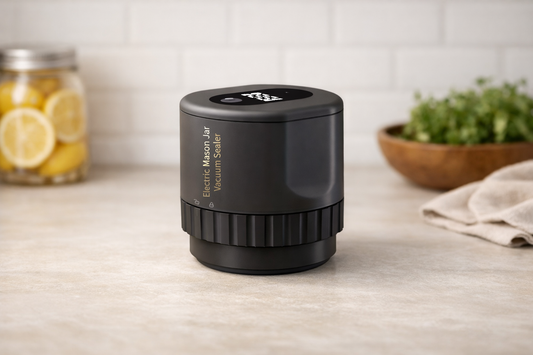 Electric Mason Jar Vacuum Sealer – Portable, Rechargeable, Type-C Powered, Quiet Operation, -60kPa Suction, Auto Stop, for Food Preservation